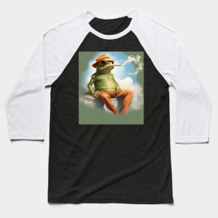 Cool Frog Smoking Swag Baseball T-Shirt